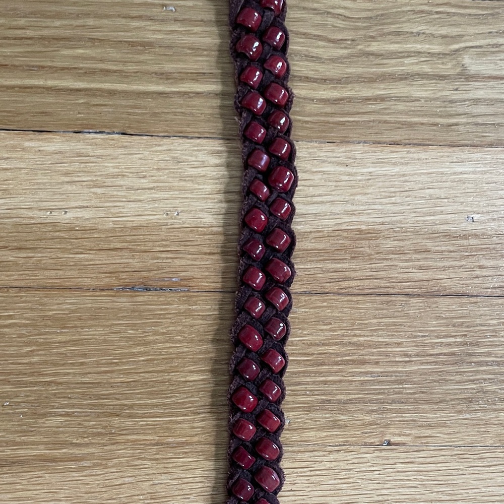 Festival J. Crew Belt-Vintage Beaded and Braided Brown & Red; Hippie Boho Vibes